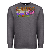 Charcoal Heather glamping girl Premium Sweatshirt - texasbilliewilder