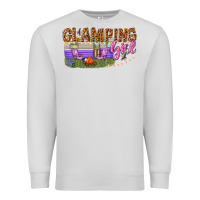Dove Grey glamping girl Premium Sweatshirt - texasbilliewilder