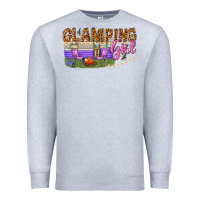 Heather Grey glamping girl Premium Sweatshirt - texasbilliewilder