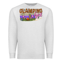 Oatmeal Heather glamping girl Premium Sweatshirt - texasbilliewilder