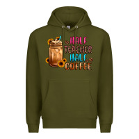 Army Green half teacher half coffee Premium Hoodie - JahusDesignShop