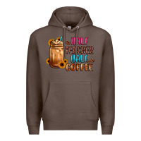 Coffee half teacher half coffee Premium Hoodie - JahusDesignShop