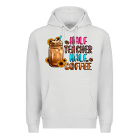 Dove Grey half teacher half coffee Premium Hoodie - JahusDesignShop