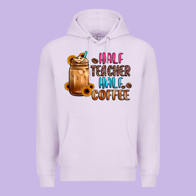 Half Teacher Half Coffee Premium Hoodie Designed By Jahusdesignshop
