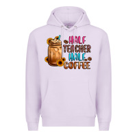 Lilac half teacher half coffee Premium Hoodie - JahusDesignShop