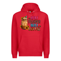 Red half teacher half coffee Premium Hoodie - JahusDesignShop