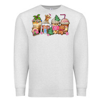 Oatmeal Heather pink gingerbread coffee cups Premium Sweatshirt - Zillion Design Studio