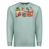 Seafoam pink gingerbread coffee cups Premium Sweatshirt - Zillion Design Studio