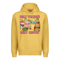 Antique Gold half teacher half coffee Premium Hoodie - JahusDesignShop