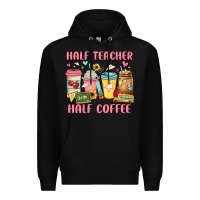 Black half teacher half coffee Premium Hoodie - JahusDesignShop