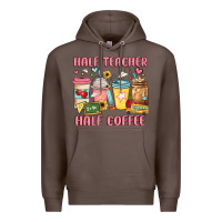 Coffee half teacher half coffee Premium Hoodie - JahusDesignShop
