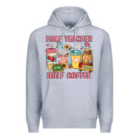 Heather Grey half teacher half coffee Premium Hoodie - JahusDesignShop