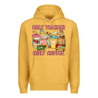 Mustard half teacher half coffee Premium Hoodie - JahusDesignShop