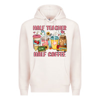 Pale Pink half teacher half coffee Premium Hoodie - JahusDesignShop