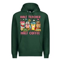 Sports Green half teacher half coffee Premium Hoodie - JahusDesignShop