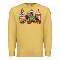 Antique Gold Christmas coffee cups with Pitbull Premium Sweatshirt - RanaPortraitStore
