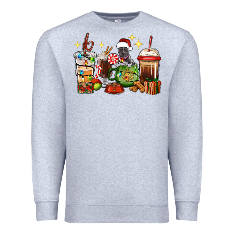 Christmas Coffee Cups With Pitbull Premium Sweatshirt by RanaPortraitStore | Teevron