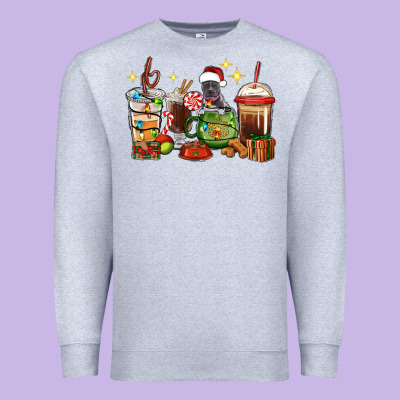 Premium Sweatshirt Christmas coffee cups with Pitbull