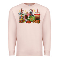 Pale Pink Christmas coffee cups with Pitbull Premium Sweatshirt - RanaPortraitStore