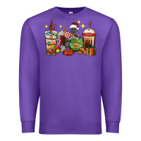 Purple Christmas coffee cups with Pitbull Premium Sweatshirt - RanaPortraitStore