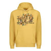 Antique Gold pray through it on it and over it Premium Hoodie - JahusDesignShop