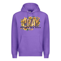 Purple pray through it on it and over it Premium Hoodie - JahusDesignShop
