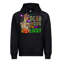 Black mardi gras dead inside but lucky  with skeleton Urban Hoodie - AdoDesignShop