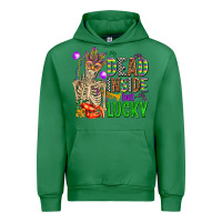 Emerald mardi gras dead inside but lucky  with skeleton Urban Hoodie - AdoDesignShop