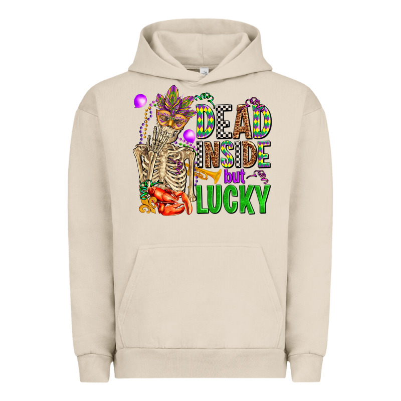 Mardi Gras Dead Inside But Lucky  With Skeleton Urban Hoodie by AdoDesignShop | Teevron