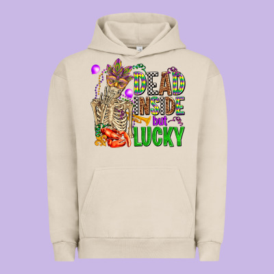 Mardi Gras Dead Inside But Lucky  With Skeleton Urban Hoodie Designed By Adodesignshop