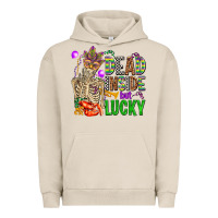 Pigment French Oak mardi gras dead inside but lucky  with skeleton Urban Hoodie - AdoDesignShop