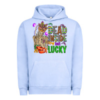 Pigment Grape Ice mardi gras dead inside but lucky  with skeleton Urban Hoodie - AdoDesignShop