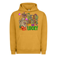 Pigment Peanut Butter mardi gras dead inside but lucky  with skeleton Urban Hoodie - AdoDesignShop