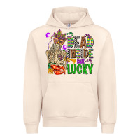 Sandshell mardi gras dead inside but lucky  with skeleton Urban Hoodie - AdoDesignShop