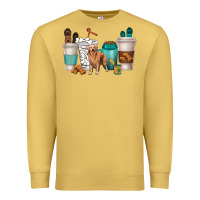 Antique Gold golden retriever dog coffee cups Premium Sweatshirt - texasbilliewilder