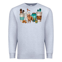 Heather Grey golden retriever dog coffee cups Premium Sweatshirt - texasbilliewilder