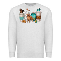 Oatmeal Heather golden retriever dog coffee cups Premium Sweatshirt - texasbilliewilder