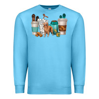 Ocean Blue golden retriever dog coffee cups Premium Sweatshirt - texasbilliewilder
