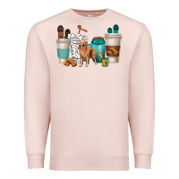 Pale Pink golden retriever dog coffee cups Premium Sweatshirt - texasbilliewilder