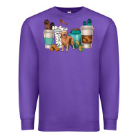 Purple golden retriever dog coffee cups Premium Sweatshirt - texasbilliewilder