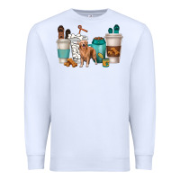 White golden retriever dog coffee cups Premium Sweatshirt - texasbilliewilder