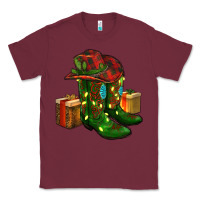 Burgundy cowboy hat with boots christmas Classic Tee - RanaPortraitStore
