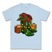 Dusty Blue cowboy hat with boots christmas Classic Tee - RanaPortraitStore