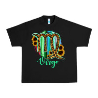 Black Virgo Zodiac Sign Sunflower Leopard Serape Urban Heavy Tee - RanaPortraitStore