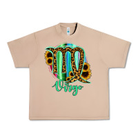 Burro Virgo Zodiac Sign Sunflower Leopard Serape Urban Heavy Tee - RanaPortraitStore