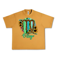 Peanut Butter Virgo Zodiac Sign Sunflower Leopard Serape Urban Heavy Tee - RanaPortraitStore