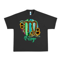 Pigment Black Virgo Zodiac Sign Sunflower Leopard Serape Urban Heavy Tee - RanaPortraitStore