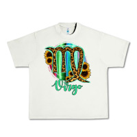 Virgo Zodiac Sign Sunflower Leopard Serape Urban Heavy Tee | Teevron