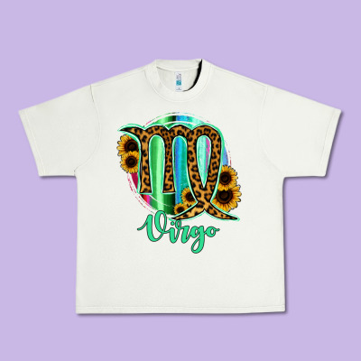 Virgo Zodiac Sign Sunflower Leopard Serape Urban Heavy Tee Designed By Ranaportraitstore