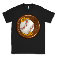 Black baseball with sunflower round earrings Classic Tee - BundleAndBundleShop